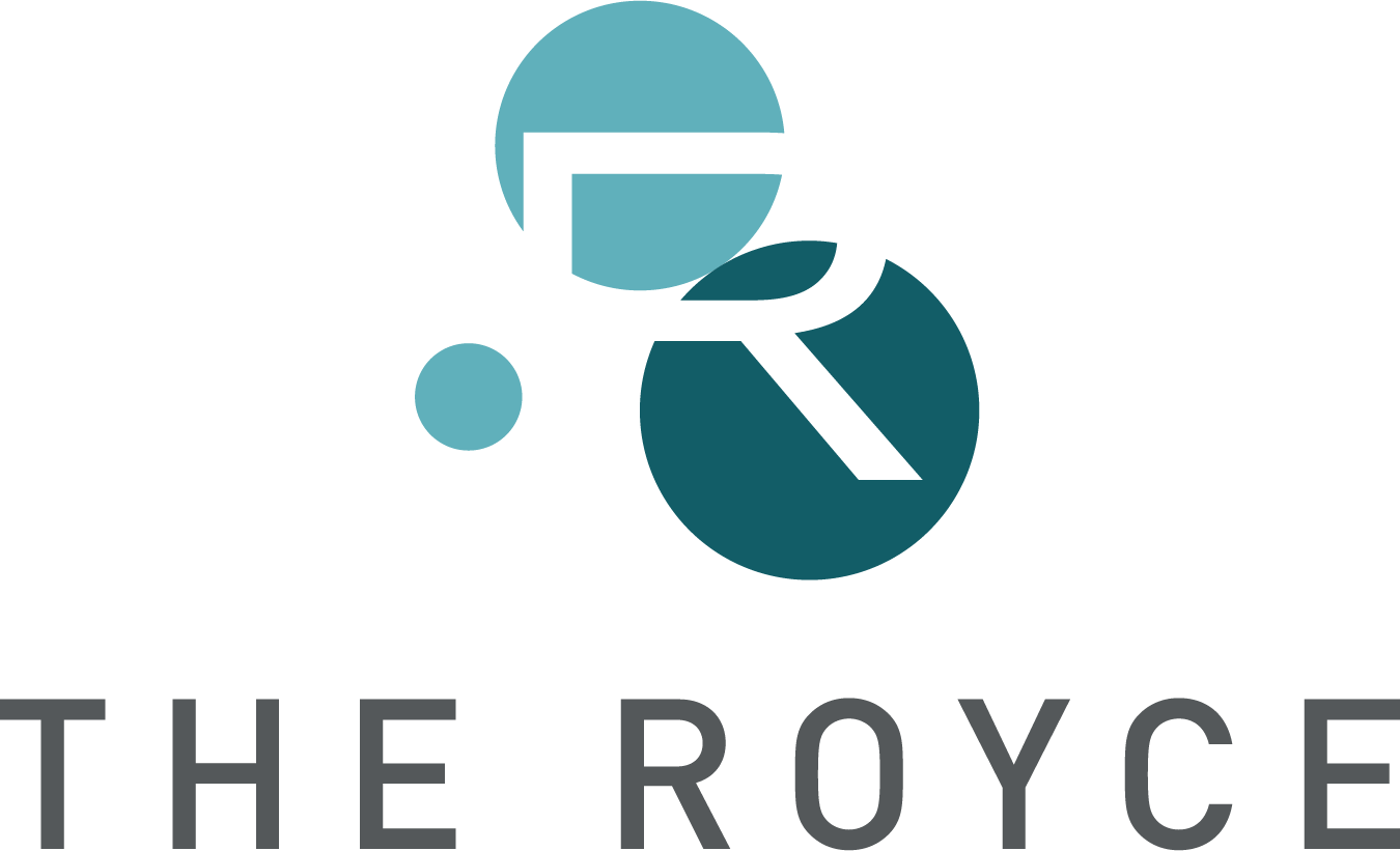A logo with a blue circle and a white letter R.